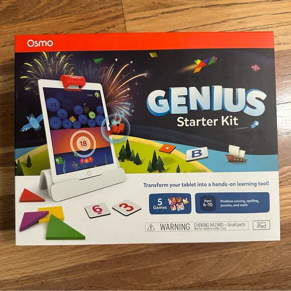 NEW!! Osmo Genius Starter Kit for iPad - White, Ages 6-10+, Five Learning Games - Picture 1 of 10